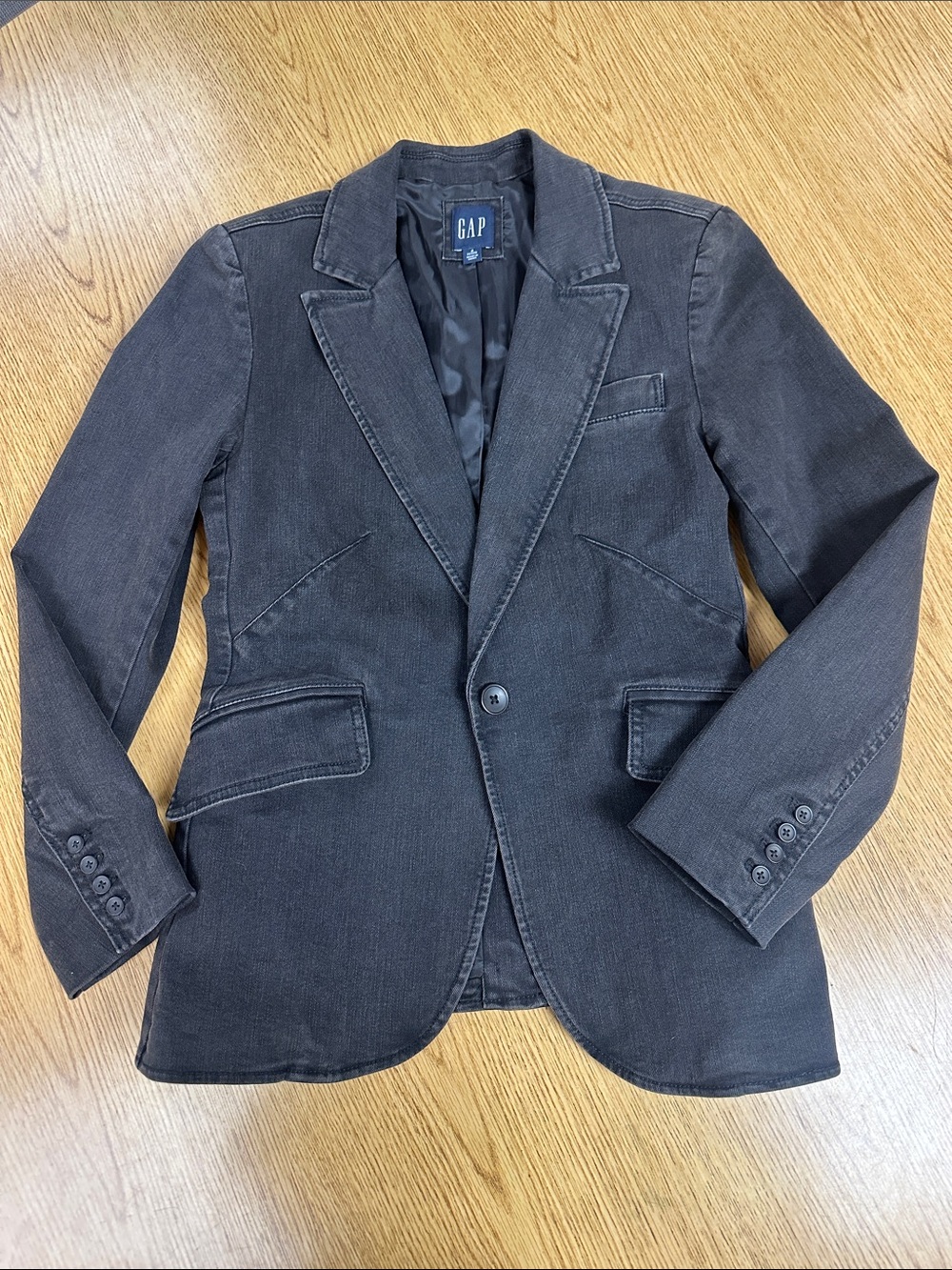 GAP Black Single-Button Women's Jean Blazer